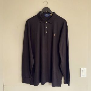 Polo Ralph Laure Classic Fit Soft Cotton Polo Shirt - Black - Size XL